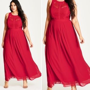 City Chic plus size red maxi dress evening gown
